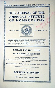 The Journal of the American Institute of Homeopathy, september 1924
