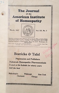 The Journal of the American Institute of Homeopathy, march 1927