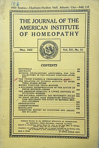 The Journal of the American Institute of Homeopathy, may 1923
