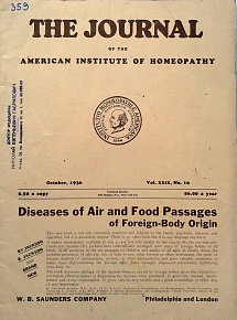 The Journal of the American Institute of Homeopathy, october 1936