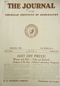 The Journal of the American Institute of Homeopathy, september 1939