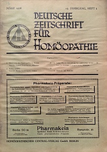 Deutsche Zeitschrift fur Homoeopathie, marz 1936	