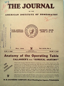 The Journal of the American Institute of Homeopathy, may 1934