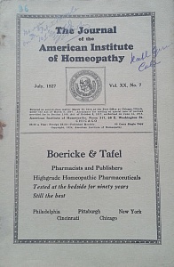 The Journal of the American Institute of Homeopathy, july 1927