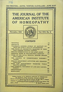 	The Journal of the American Institute of Homeopathy, november 1923
