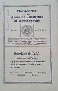 The Journal of the American Institute of Homeopathy, june 1927