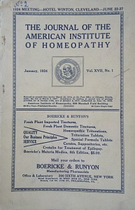 The Journal of the American Institute of Homeopathy, january 1924 