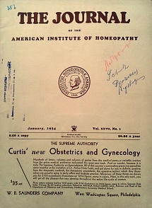 The Journal of the American Institute of Homeopathy, january 1934	