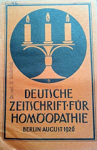 Deutsche Zeitschrift fur Homoeopathie, august 1926